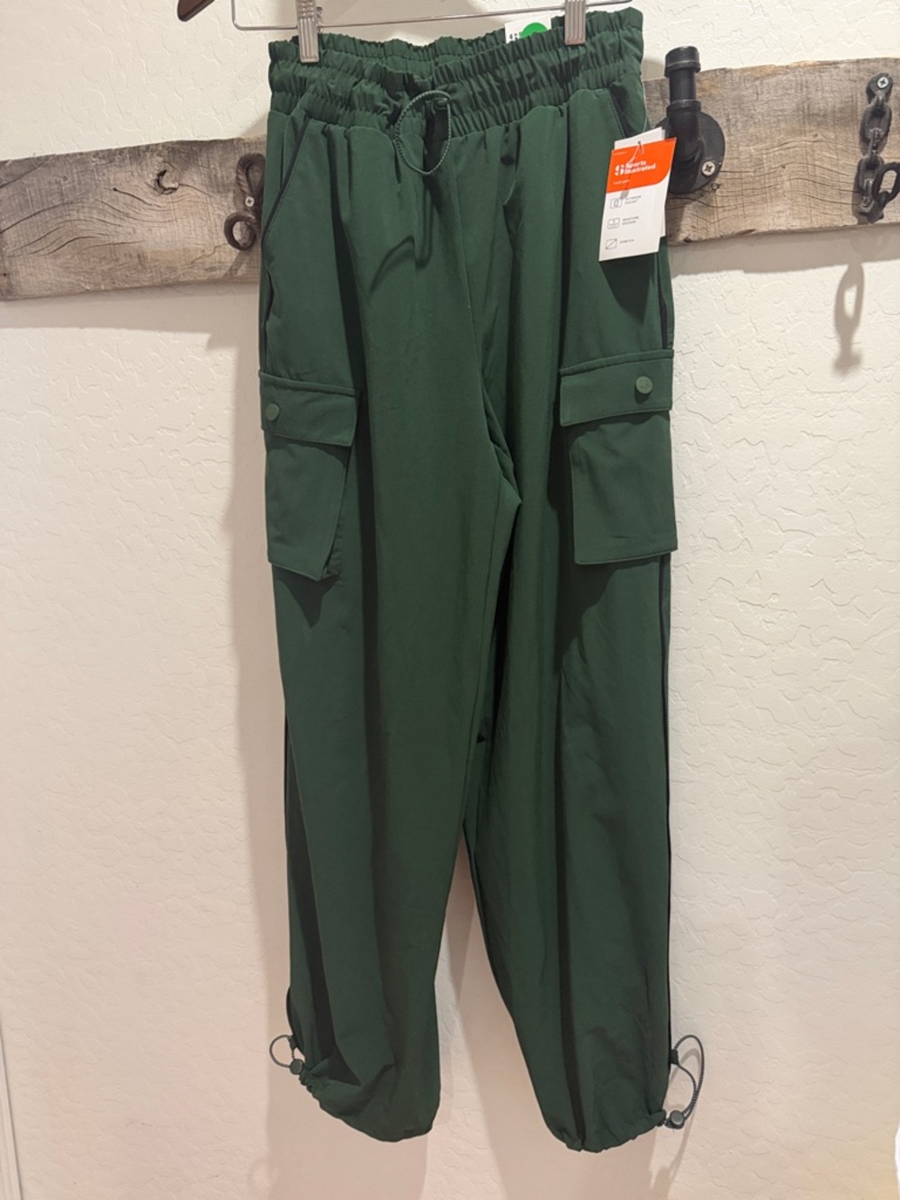 Sports Illustrated Green Cargo Track Pants